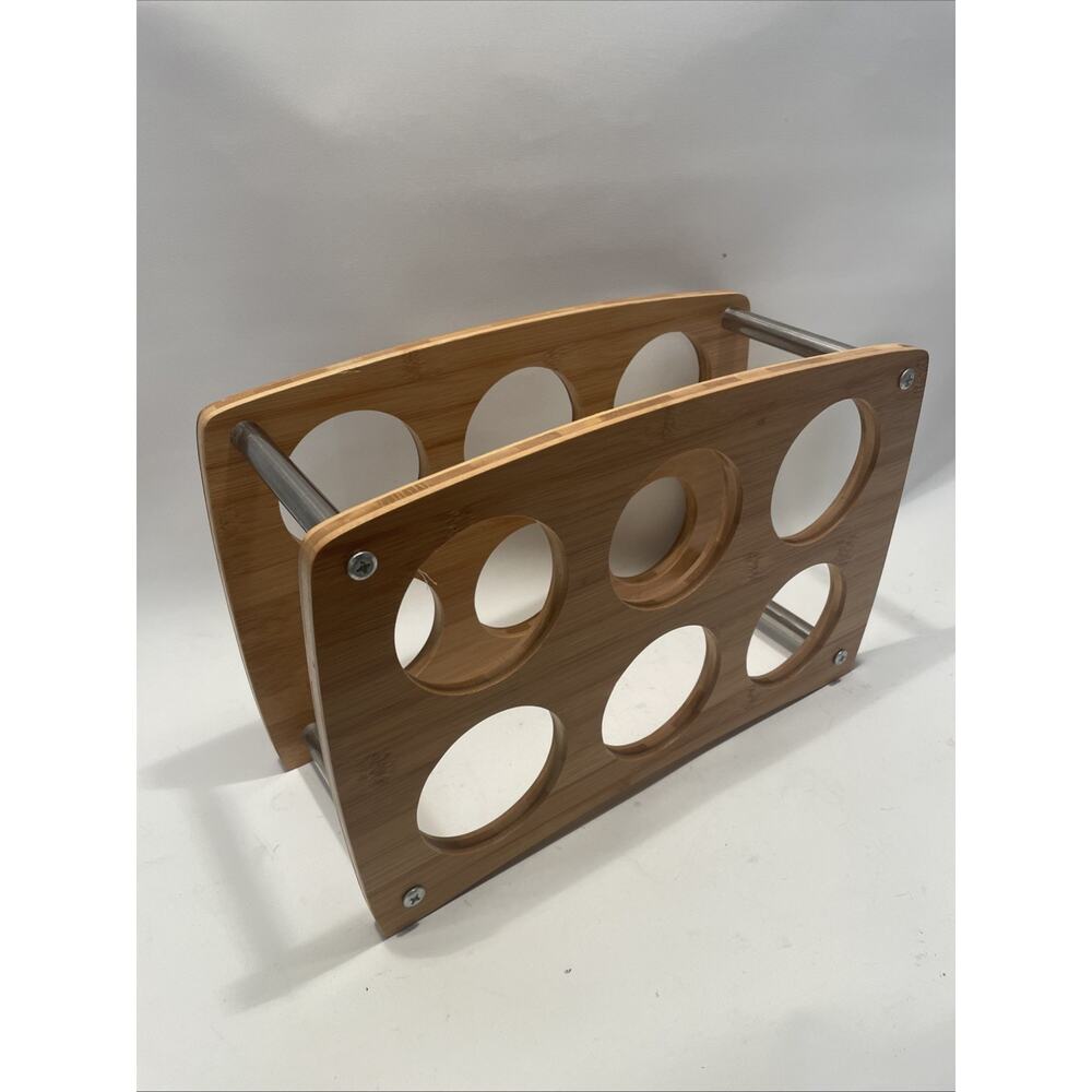 Countertop Wooden Wine Rack 6 Bottle Holder in Burnt Brown - Marche Rustic State